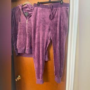 Purple Velour Tracksuit size XL